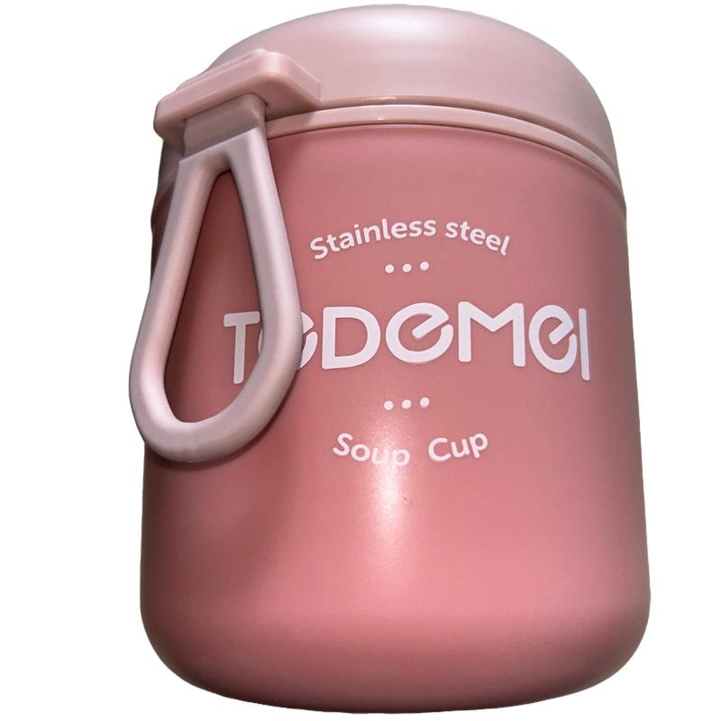 Stainless steel vacuum insulated Soup cup with spoon 2