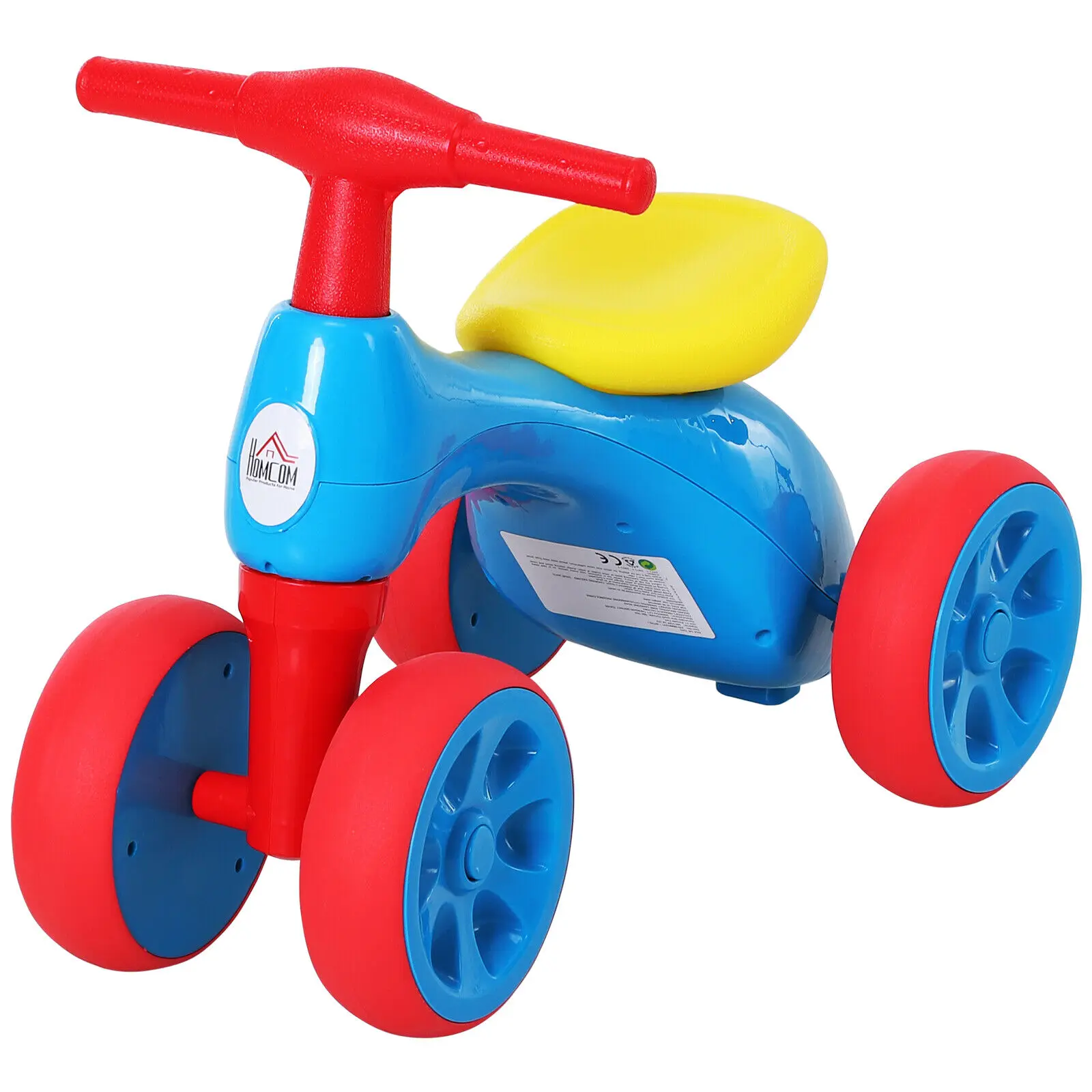 Baby Balance Bike Toddler Safe Training 4 Wheels Storage Bin Muti-Color - 18-36 Months