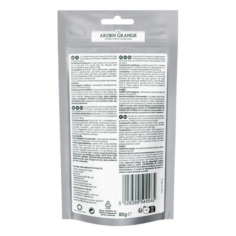 Arden Grange Training Treats Grain Free Duck & Superfoods (80g) 1