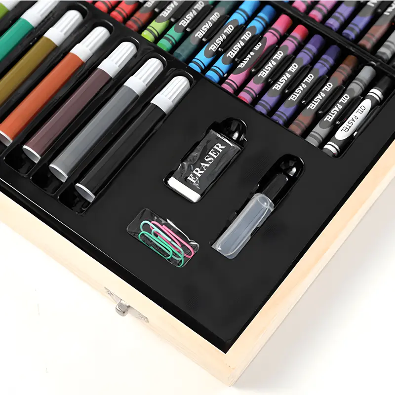 RLS 180pc Deluxe Wooden Colourful portable art colouring paint pen set for Boys and Girls 6