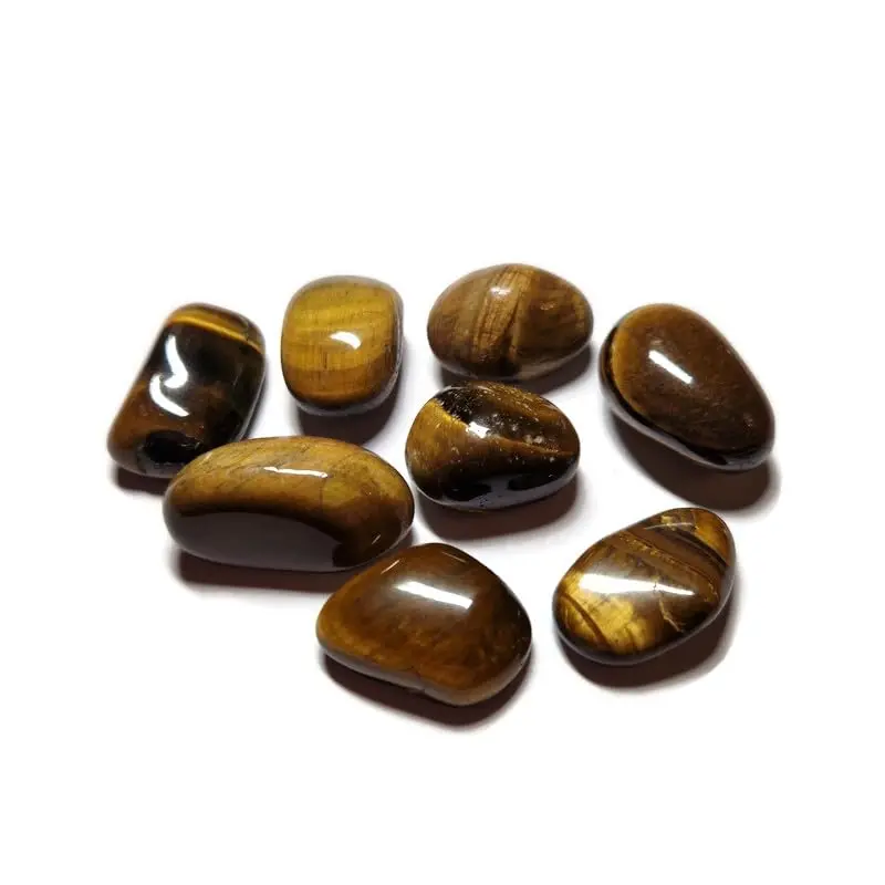 1 x Natural Tigers Eye Crystal Tumble stone In A Velvet Gift Bag