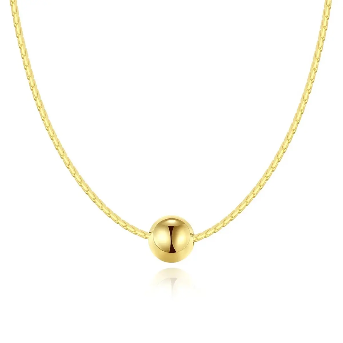 Valuxure 925 Sterling Silver 14k Gold Plated Sphere Pendant