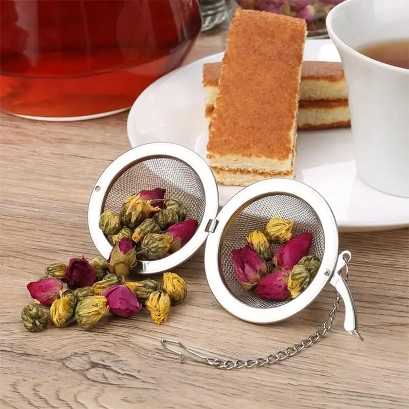 2 Pack Tea Strainer Infuser Ball - Stainless Steel Mesh Spoon for Leaves Herb Filter Fruit Squeeze (2 Tea Balls) 3