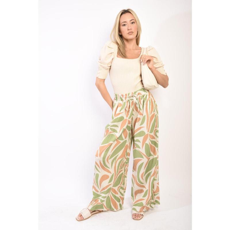 Abstract Pattern Wide Leg Trousers 4