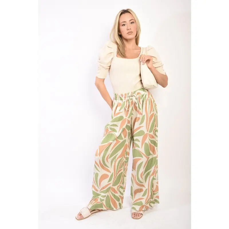 Abstract Pattern Wide Leg Trousers 4