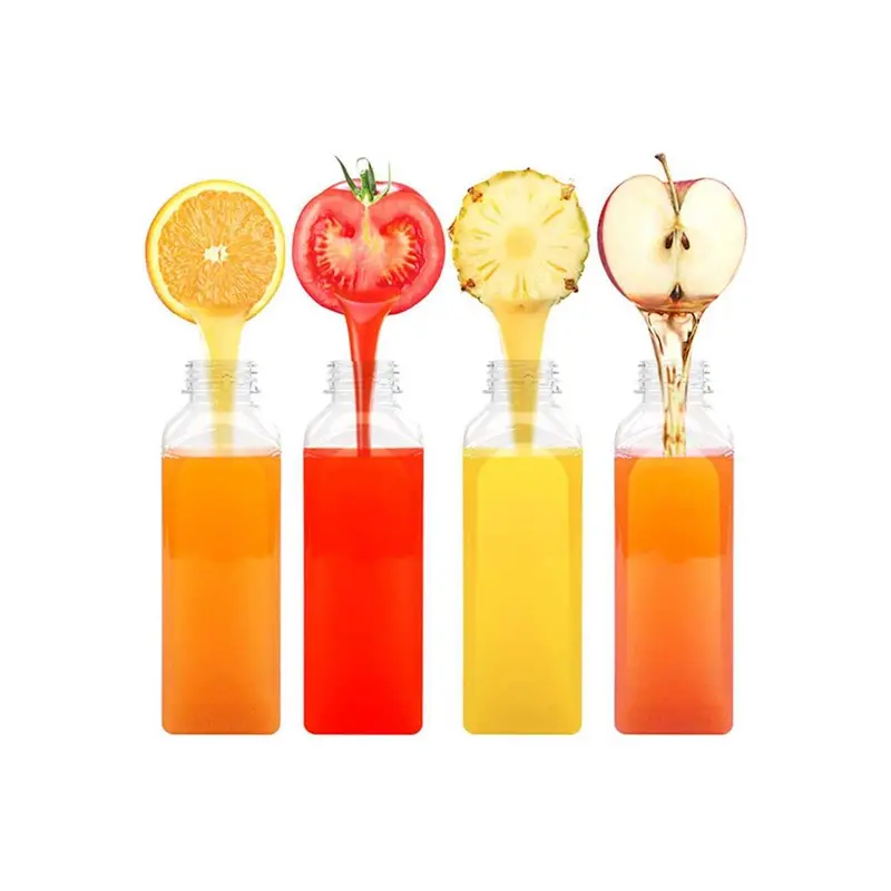 1pc/4pcs/10pcs Transparent Juice Bottles, Suitable For Home Or Outdoor Camping Tin Canister 4