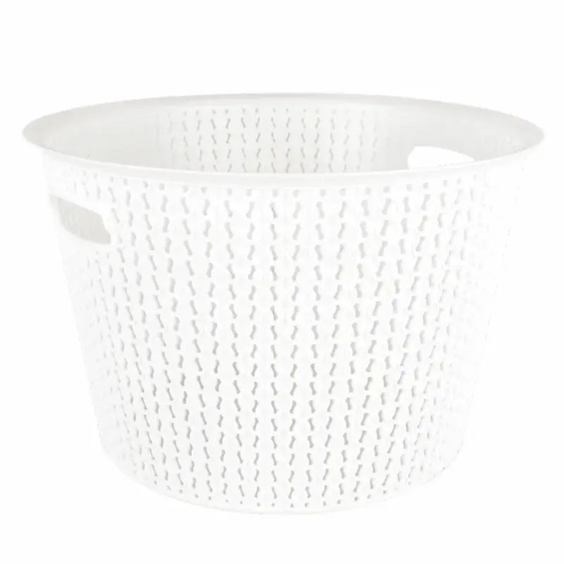 Plastic Laundry Basket Clothes Washing Bin Storage Knitted Hamper Organiser 4