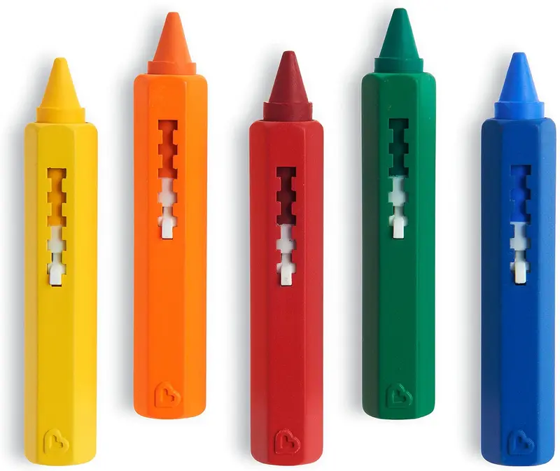 Bath Crayons | Colourful Bath Toy Mess-Free Shower Toys | Draws on Tiles & Porcelain | Washable Baby Bath Toy - Set of 5 Crayons 0