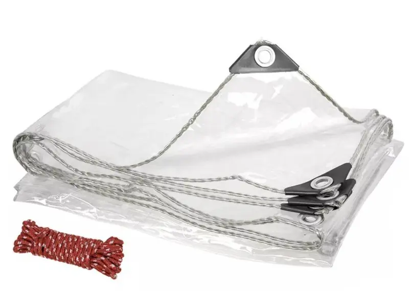 430gsm Clear Tarpaulin Heavy Duty PVC Waterproof Ground Cover Tarp Sheet 0