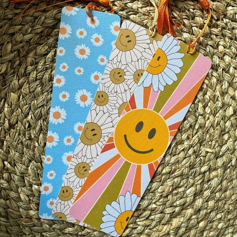 Aesthetic Girly Bookish Sunflower bookmark, Sunflower bookmark for Book Lovers , Linen Bookmark,Sunshine Bookmark, Reader's gifts 0
