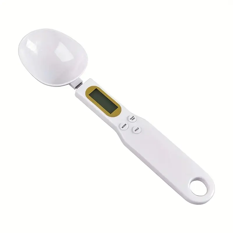 Cuchara de balanza digital de cocina AccuMeasure, plástico, pantalla LCD, precisión de 0,1 g a 500 g, alimentada por batería, ideal para cocinar, hornear y controlar las porciones. 6