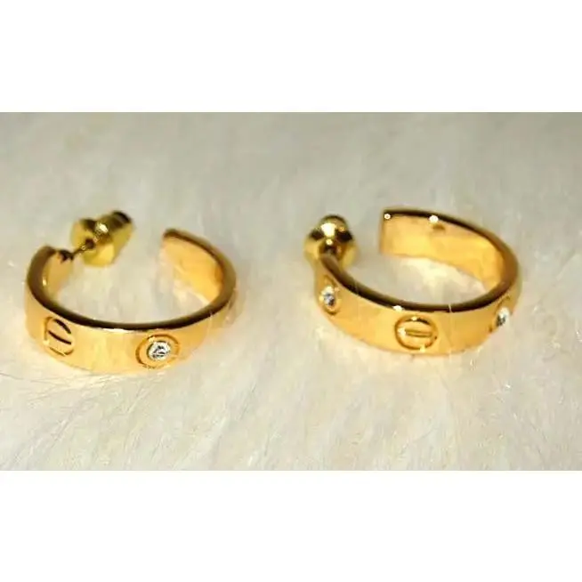 Gold Silver Popular Quality Small Hoop Earring wit Stones Jewelry For Women Gift 6