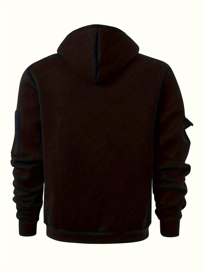 Product Introduction of Trendy Solid Color Hooded Long Sleeve Zip Up Sweatshirt Jacket - Fashion Hoodies with Chic Design, Comfy Sports Wear for Casual Occasions - Soft, Breathable, and Stylish Menswear Tops 18