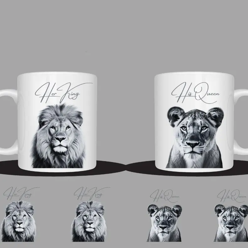 CUSTOMISED HUBBY  AND WIFEY MATCHING MUGS PERFECT FOR ANNIVERSARY OR WEDDING GIFT, personalised with name or date, various designs available 5