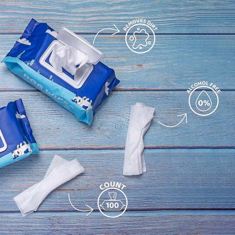 Pet Dog Wipes Floofs Hypoallergenic Bamboo Wipe for Face Ears Bum Wrinkles 3