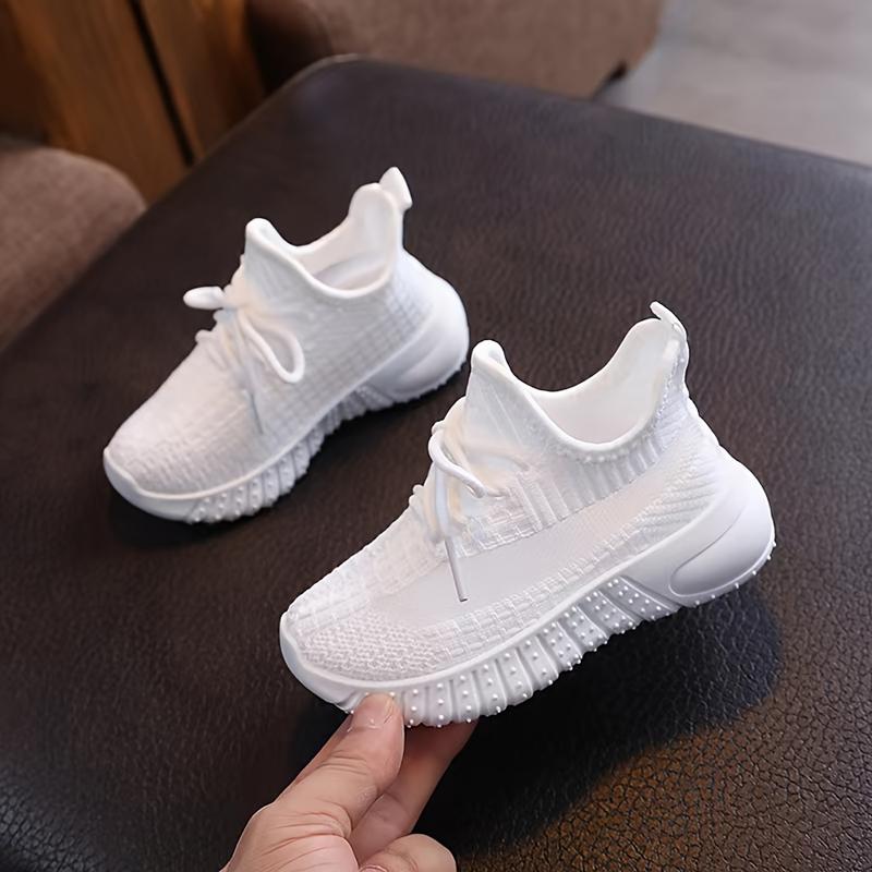 Product Introduction of Casual Comfortable Solid Color Woven Shoes For Girls, Breathable Lightweight Sneakers For Walking Running 1