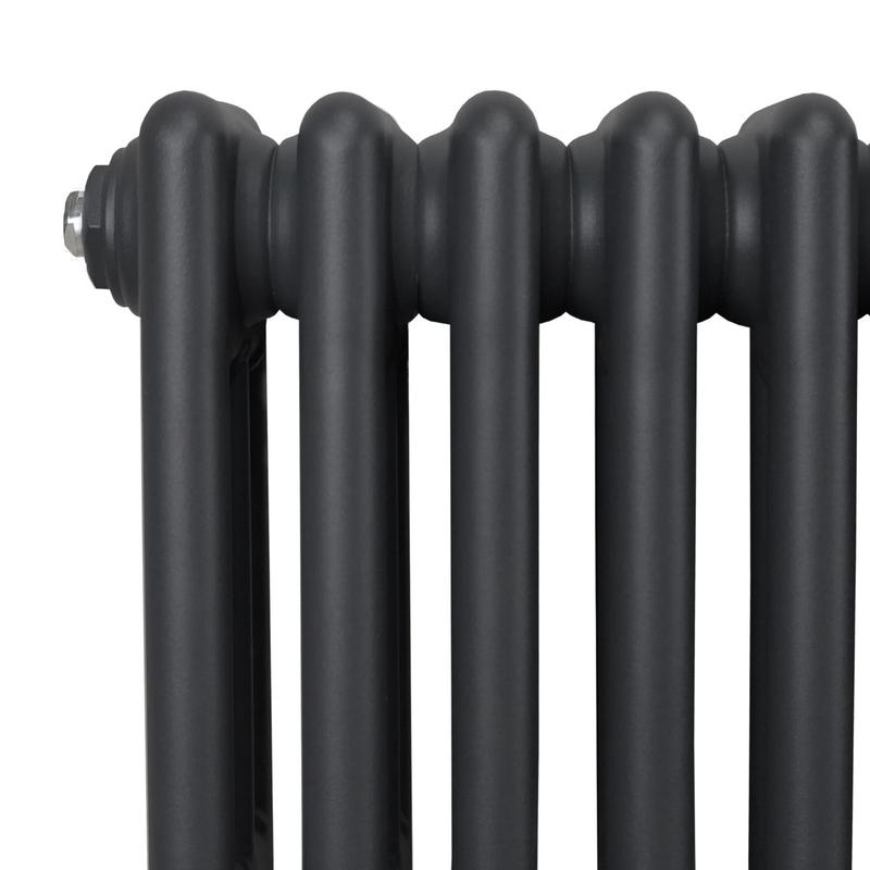 Traditional 3 Column Radiator - 600 x 1012mm - Anthracite Grey 1
