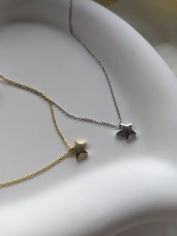 Sterling Silver Gold Plated Star Necklace Female Birthday Daily Anniversary 5