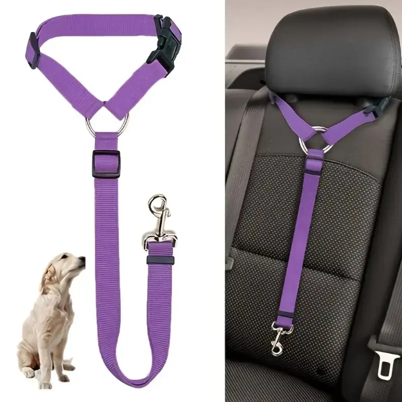 Adjustable Dog Car Safety Harness Headrest Restraint for Any Sized Dog dog  harness 0