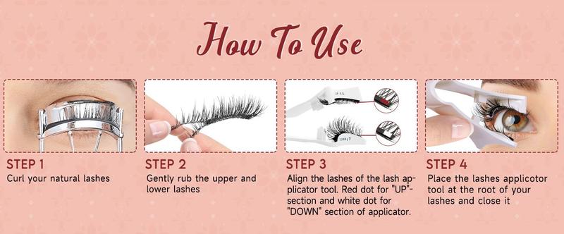 Product Introduction of Magnetic-Eyelashes-with-Applicator, 1 Pair Magnetic-Lashes Without Eyeliner, Reusable Eye-Lashes -Magnetic No Glue Needed, Eyelashes Magnetic Natural Look (Style A) Makeup Compact Cosmetic Eyelashes Extensions Eyelash Extension Lash Extensions 6