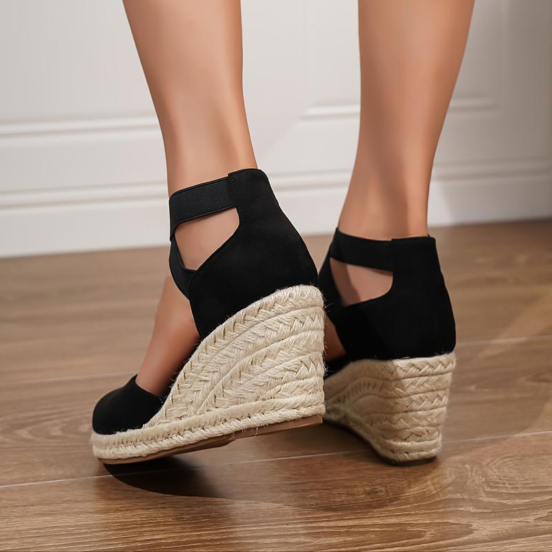 Product Introduction of Women's Wedge Heeled, Casual Elastic Band Summer Shoes, Comfortable Espadrille 6