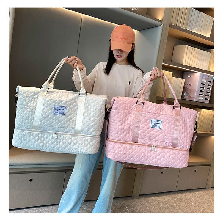 UK Seller New Large Adult Women Quilted Lux Bag Sport Gym Fitness Bag Holdall Bag Weekend Travel Bag Luggage Storage Bag Tote Bag Fitness Bag Handbag Gym bag 1