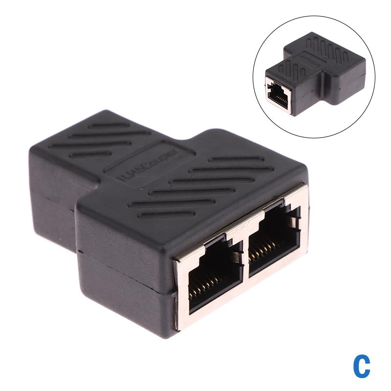Product Introduction of RJ45 1 To 1/2 LAN Ethernet Network Cable Female Splitter Adapter Connector Splitter Extender Plug Network Tee Head Connection 42