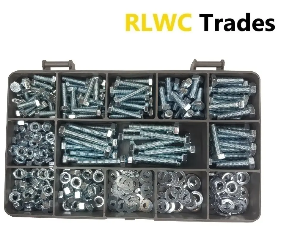 Assorted Kit Nuts and Bolts Setscrews Washers M4 M5 8.8 High Tensile 270pc fasteners