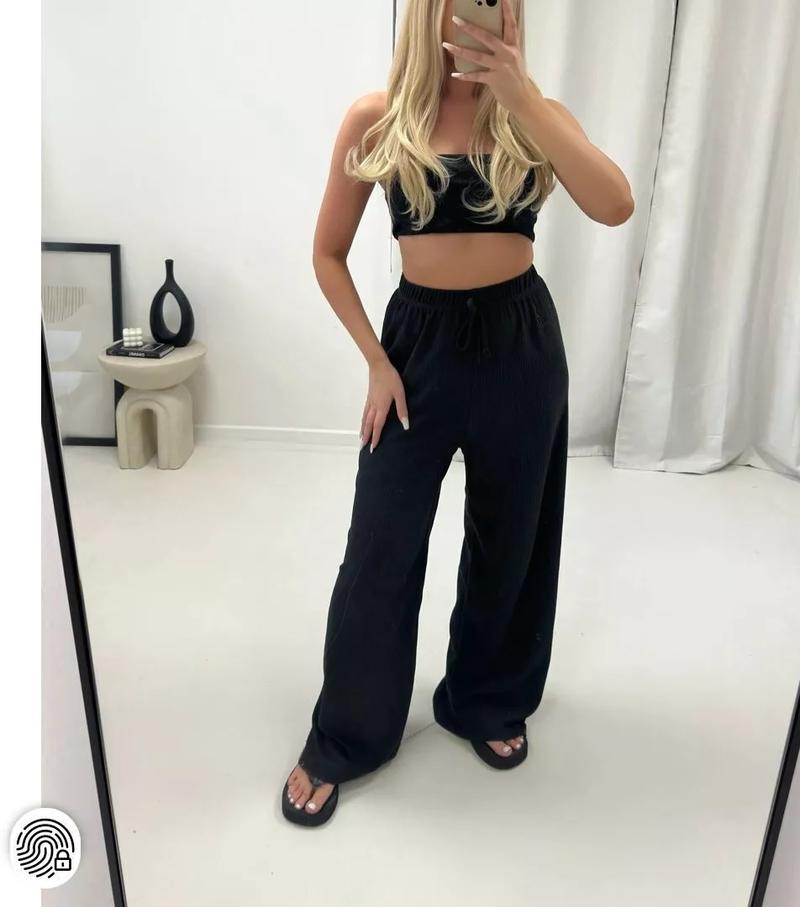 Product Introduction of This That Fashion Women's Ladies Wide Leg Drawstring Palazzo Bottom Trouser Pant Womenswear 3