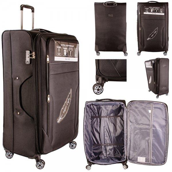 [M&S Bags] EXPANDABLE-Soft Shell Luggage Suitcase Polyester BLACK Colour Sizes 20” 24” 28” 32” Ultra Lightweight Expandable Durable Unbreakable Material 0