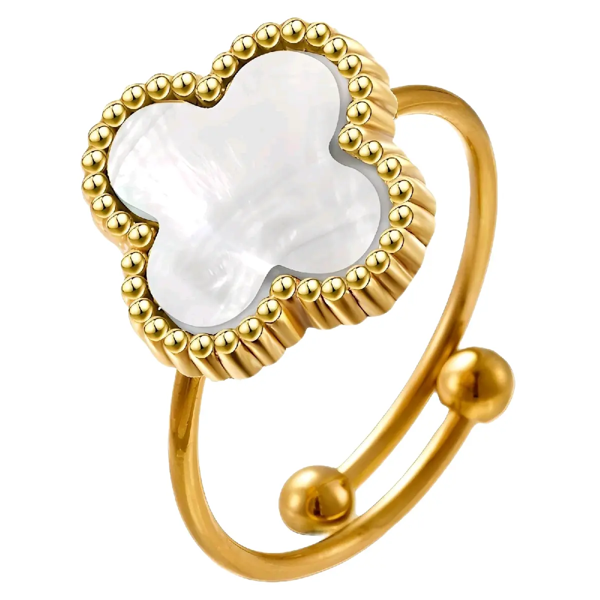 Clover Stainless Steel Ring- Hypoallergenic