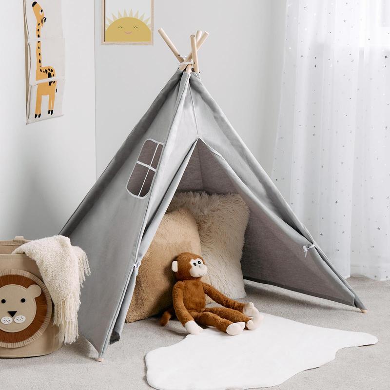 Teepee Play Tent Kids Foldable Sleepover Indoor Childrens 5