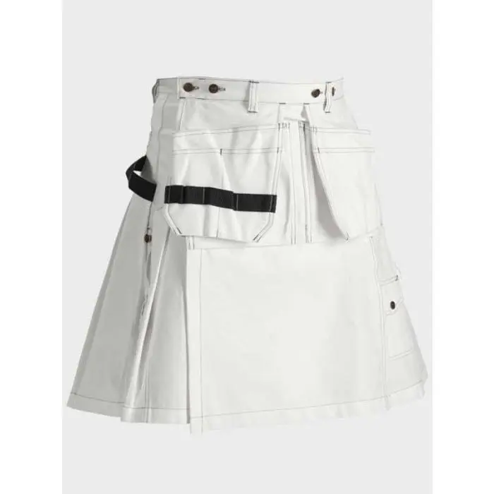 Carhartt Cargo White Plain Cotton Scottish Traditional Utility Kilt For Sale 1
