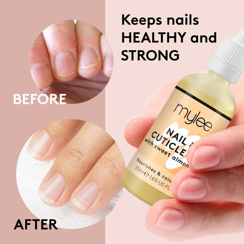 Mylee Sweet Almond Nail & Cuticle Oil 50ml, – Deeply Hydrating & Nourishing Cuticle Conditioner Oil, Non-Greasy Formula and Leaves No Sticky Residue, Lightly Scented With Almond Oil 3