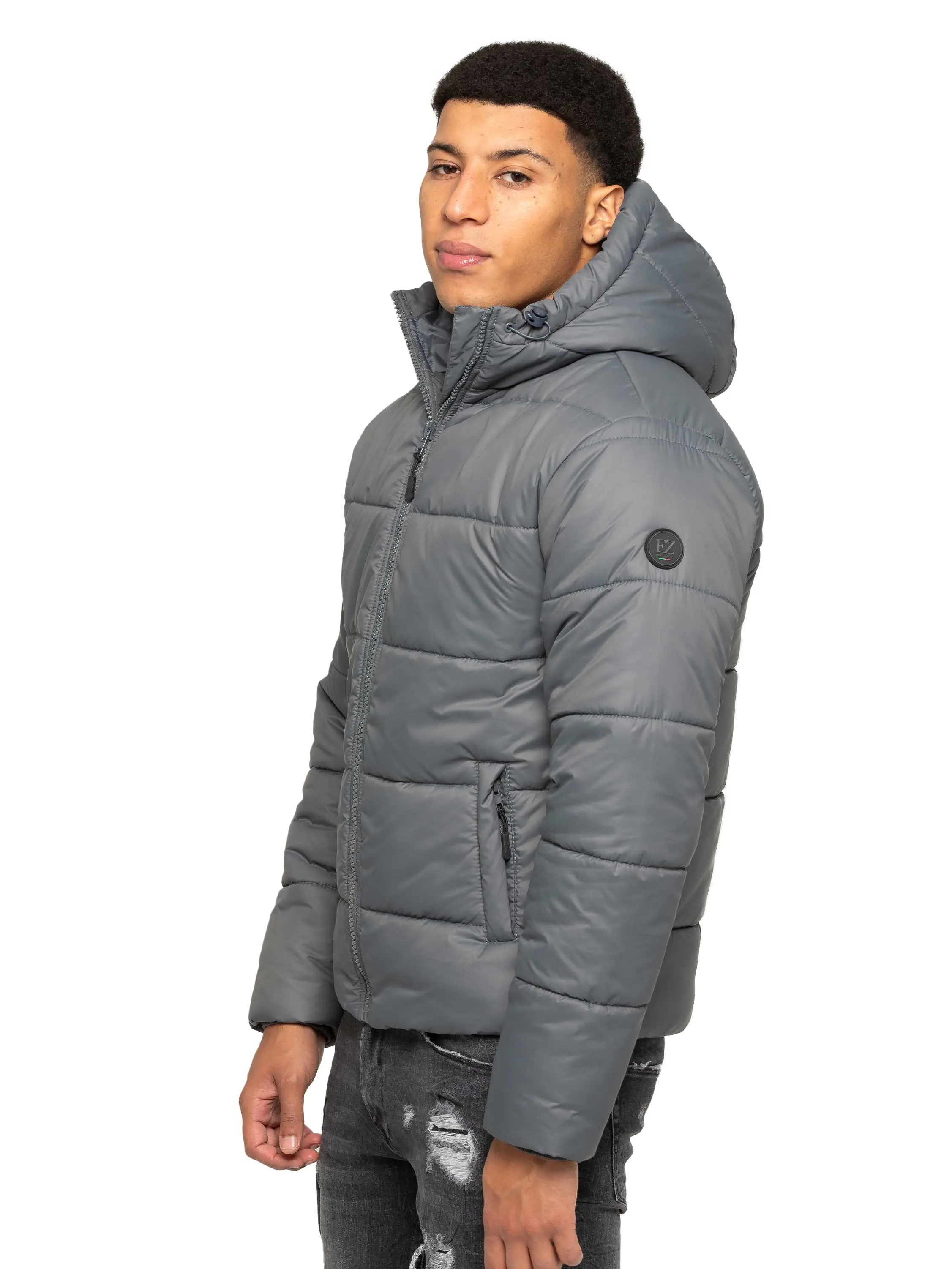 Sebastiano Puffer Coat Jacket - Grey