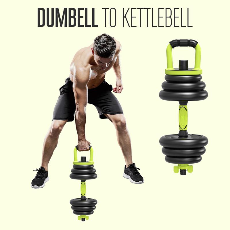 STRONGWAY Adjustable 6 in 1 Dumbbell Barbell Kettlebell Push Up Set - 20KG, 30KG and 40KG SETS with Adjustable Weight Bench 7