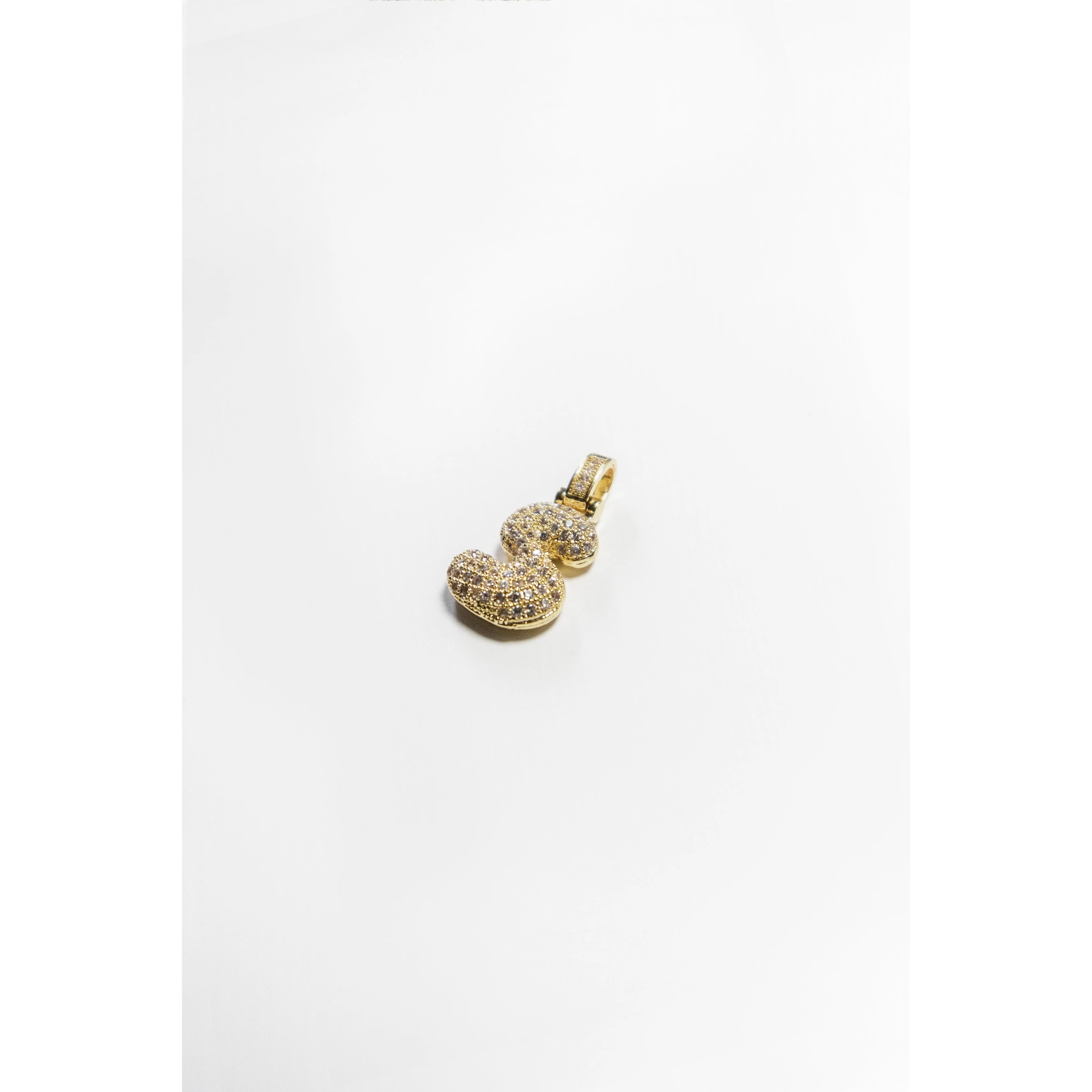 S Bubble Letter Pendant - Gold