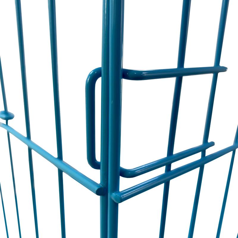 HugglePets Blue Metal Dog Puppy Cage Foldable Large 91cm Dual Door with Locks, Car Home and Travel Crate 3