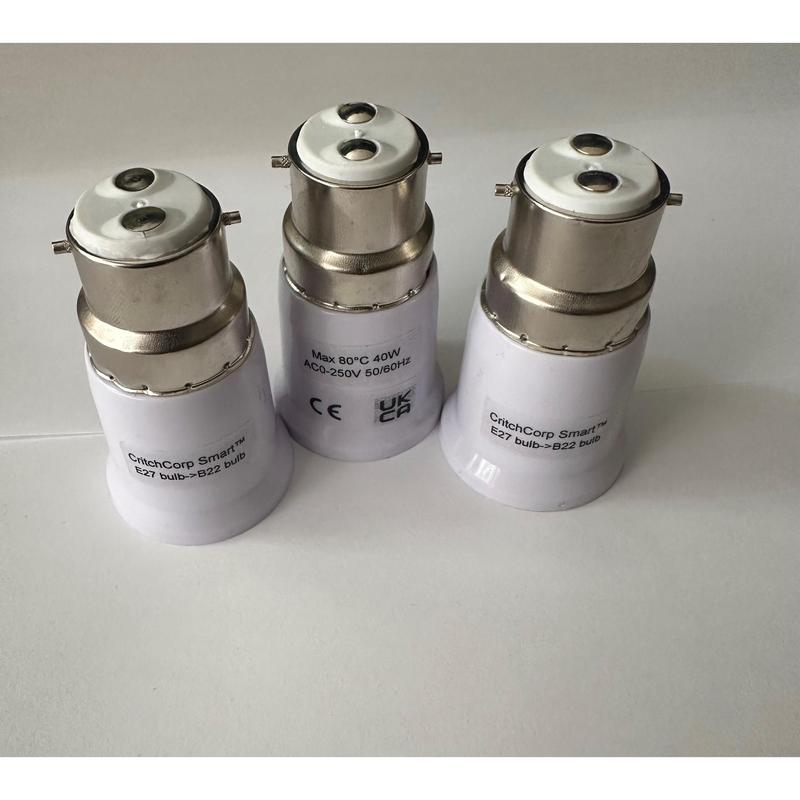 CritchCorp Smart™ V1 E27 to B22 bulb converter. Make your E27 bulb work in a B22 socket 3