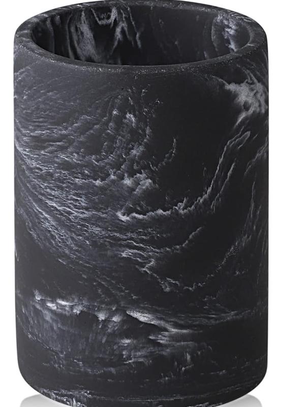 Black Marble Look Toothbrush Cup - Electric Toothbrush and Toothpaste Holder - Organizer Makeup Brush and Razor - Bottles 1