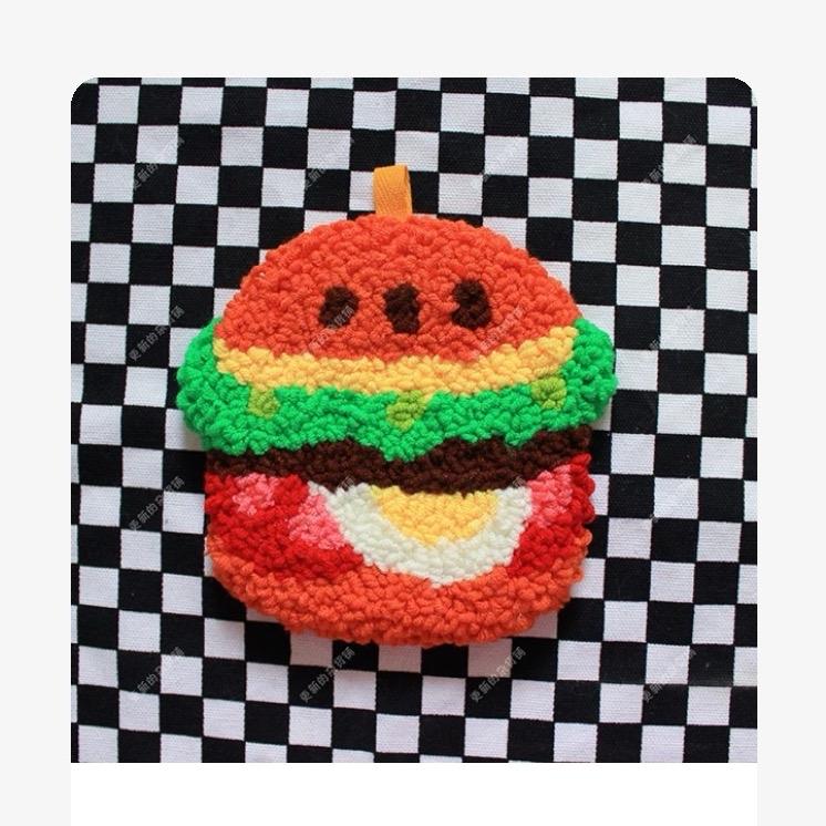 Fav Food Punch Needle Kit for Beginners - All in One Kit - Mug Coaster - HandBags & Key rings Ornament 2