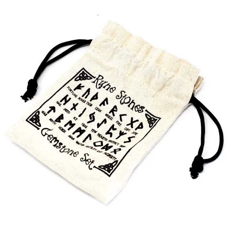 Runes Stone Set in Pouch - Blue Onyx 2