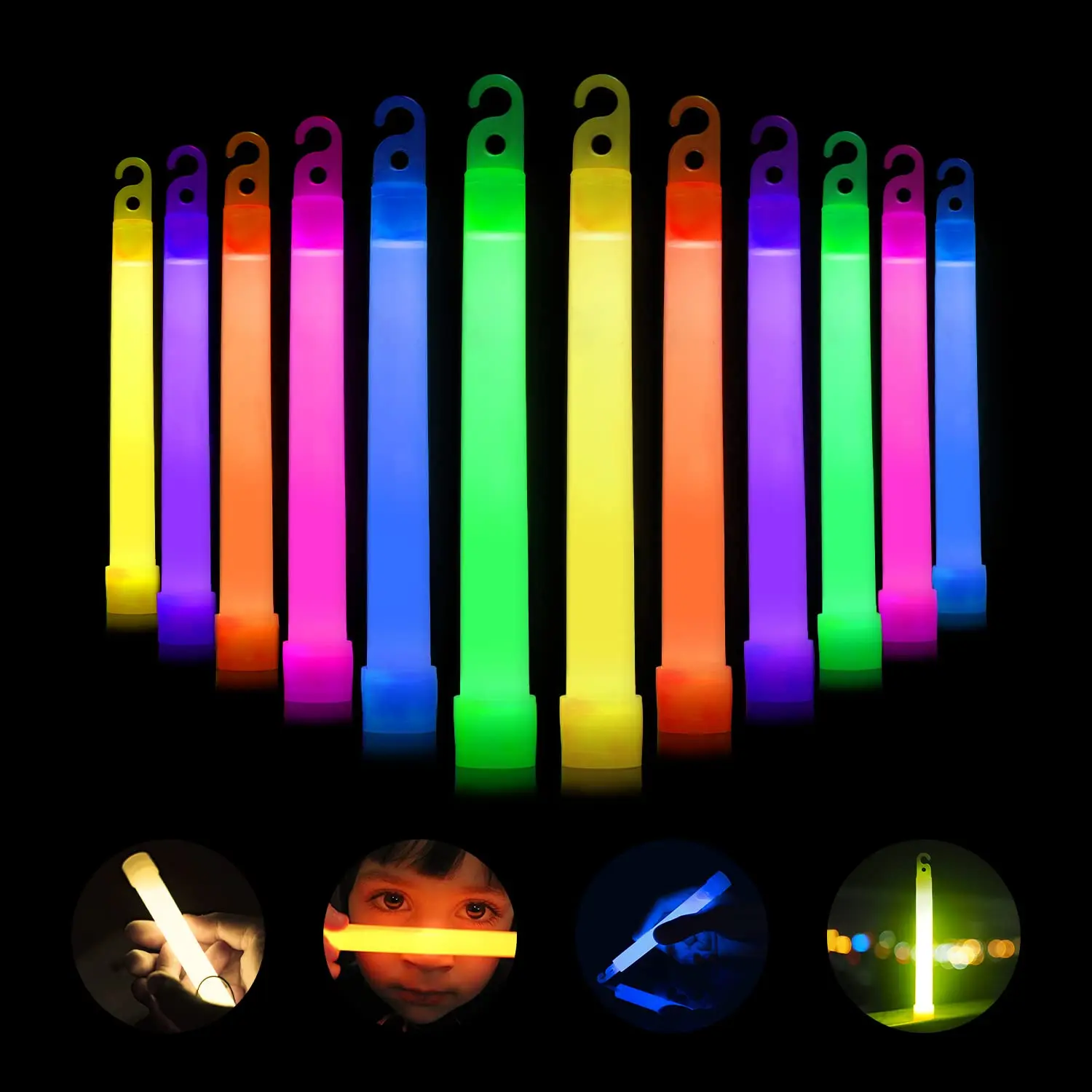 Besto Glow Sticks Party Packs of 25 (mixed Colors) 6 Inches Long Glow Sticks with Strings, Glow in the Dark Glow Sticks for Adults, Ultra Bright Glow Sticks for Children, Camping, Wedding, Christmas Gifts Halloween Light