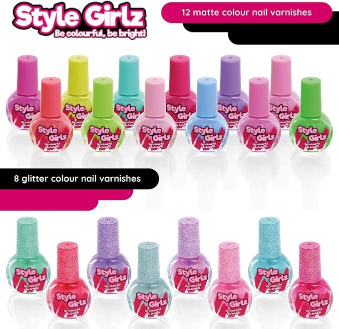 Nail Varnish Sets For Girls - Unicorn Vanity Case With 20 Nail Polish Colours & Accessories - Nail Polish For Kids - Kids Nail Varnish Set - Girls Play Makeup Manicure Cutics Cosmetic Multicolor 4