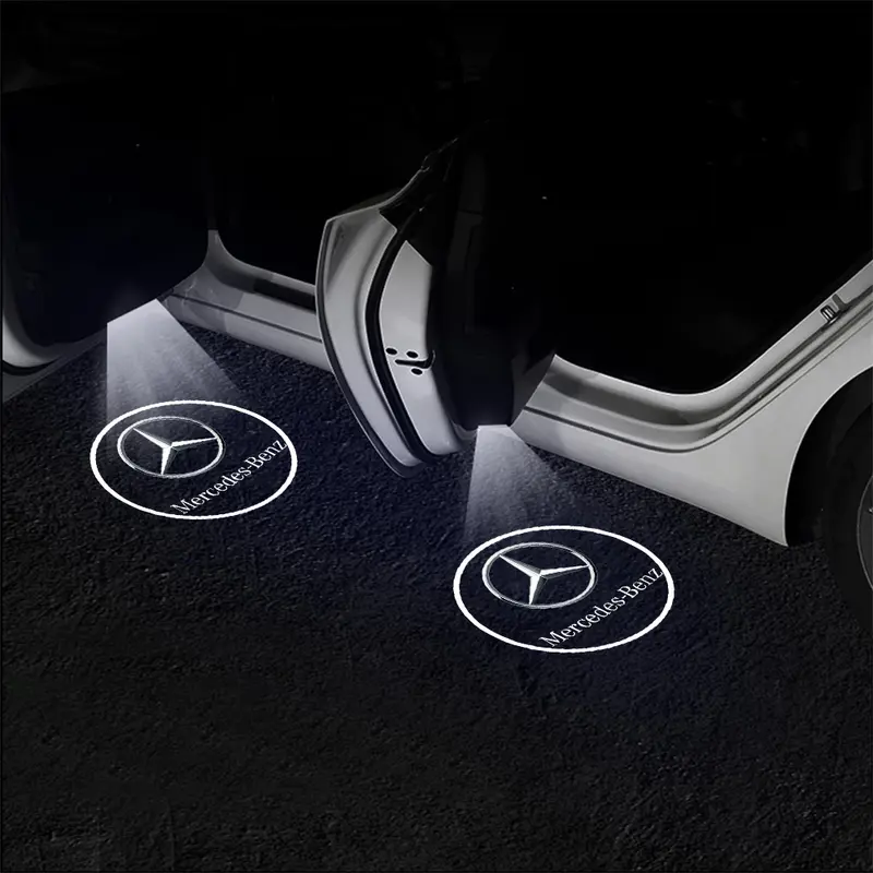 2PCS Car Door Emblem Lights HD Welcome Lamp Wireless Laser Projector For Mercedes Benz AMG W212 W204 W211 W168 W205 W210 W108 7