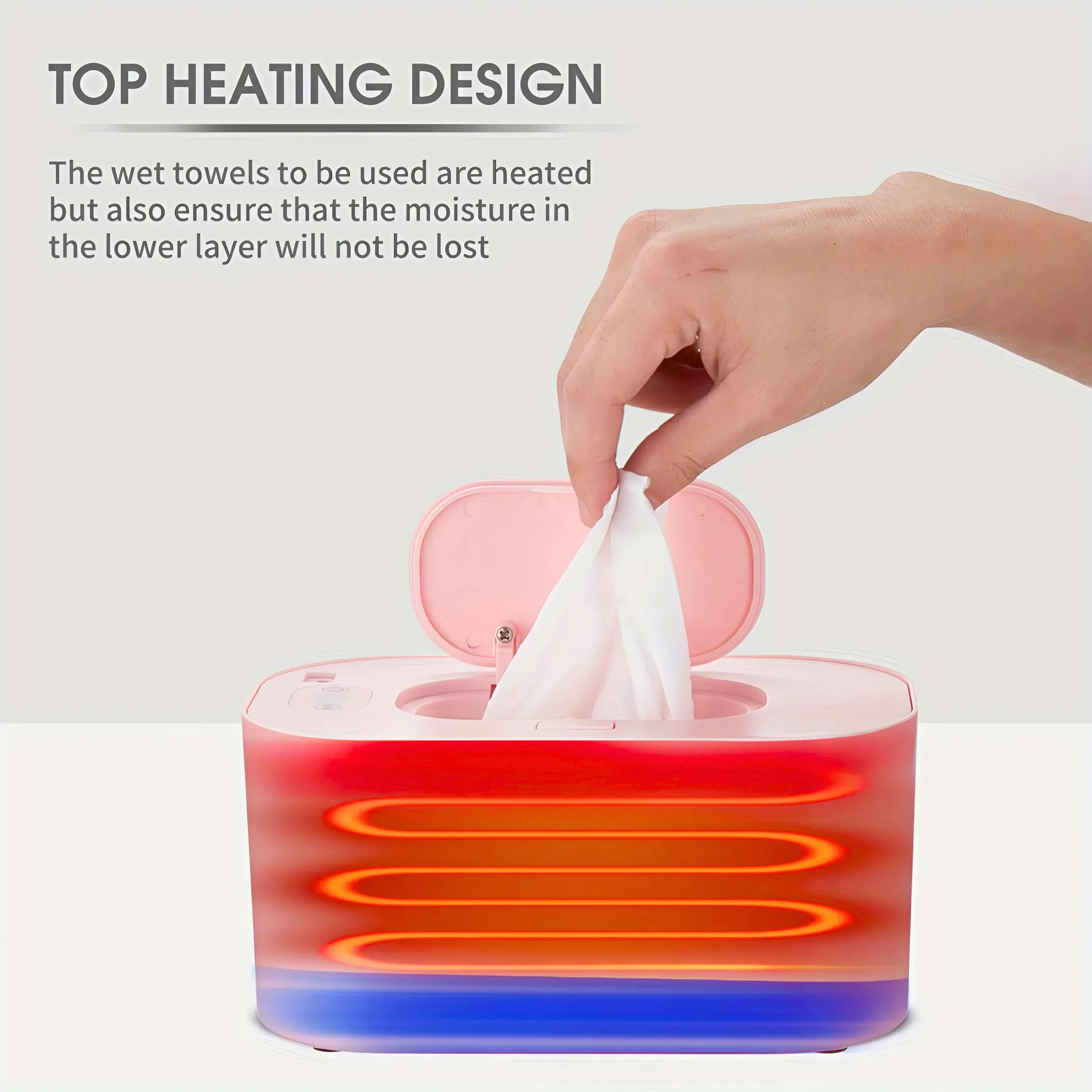 USB Wet Wipe Warmer 3 Temperature Modes Diaper Wipe Warmer 10W Constant Temperature Large Capacity Portable Wet Wipe Warmer Dispenser for Home Car Travel