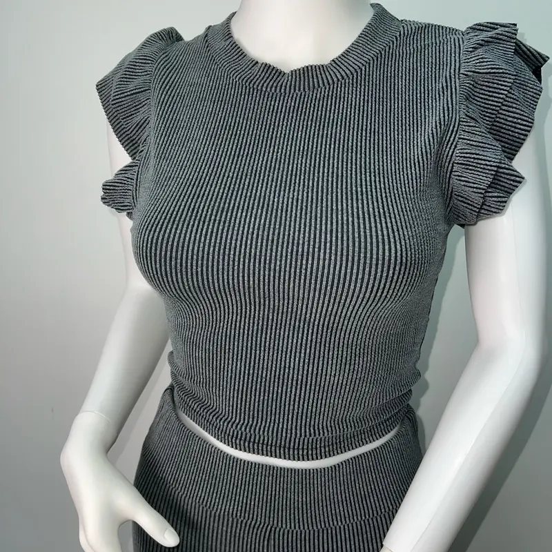 Women’s Frill Set with Flared High Waisted Leggings 6