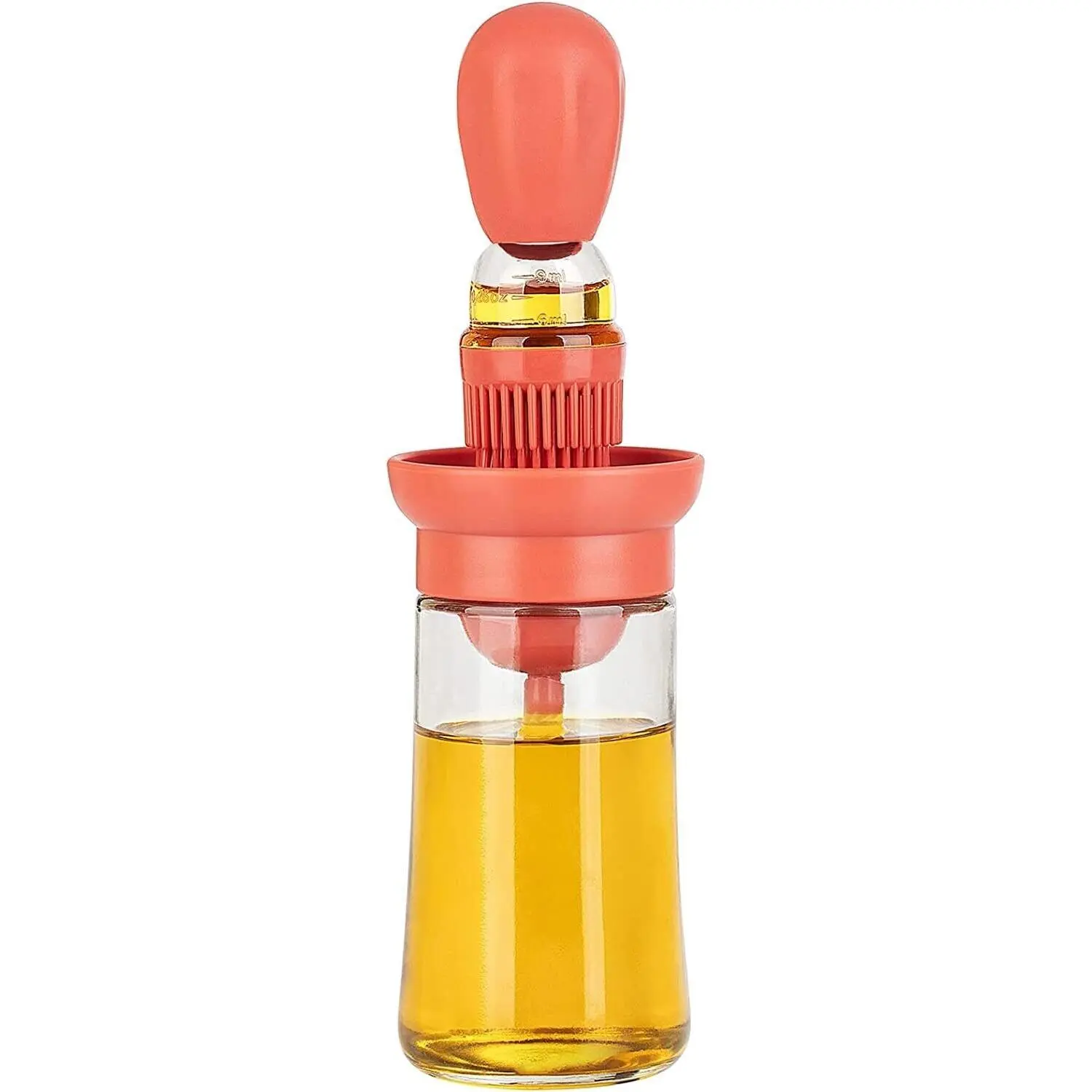 Oil Dispenser Bottle with Silicone Brush Oil Dropper Leak Proof Red  Kitchen Utensils green durable white heat resistant