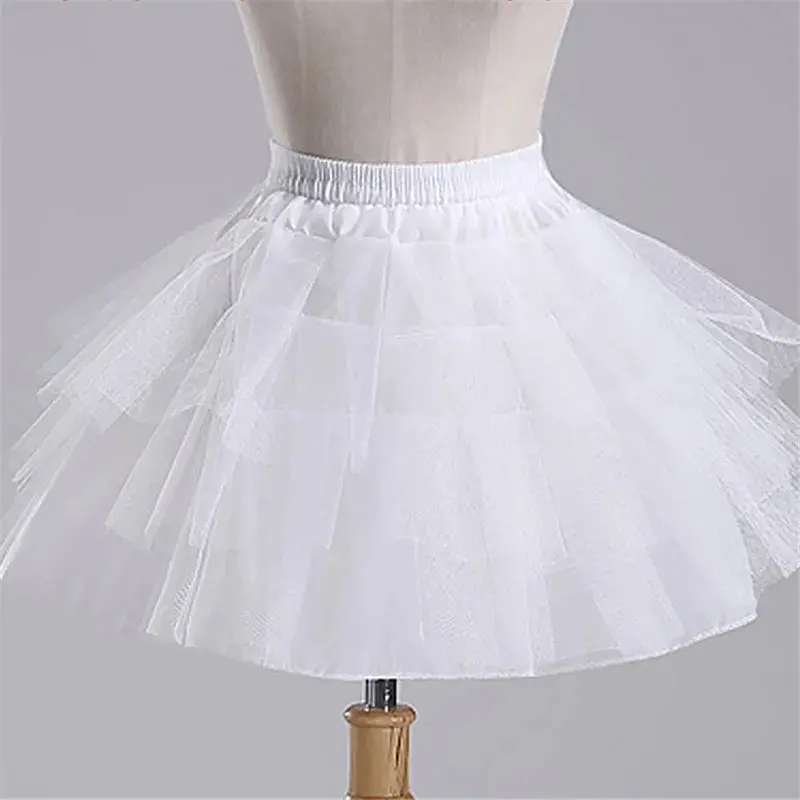 Wedding Accessories Kids Girls Petticoat Vestido Long Ball Gown Crinoline Skirt Petticoats White A-Line
