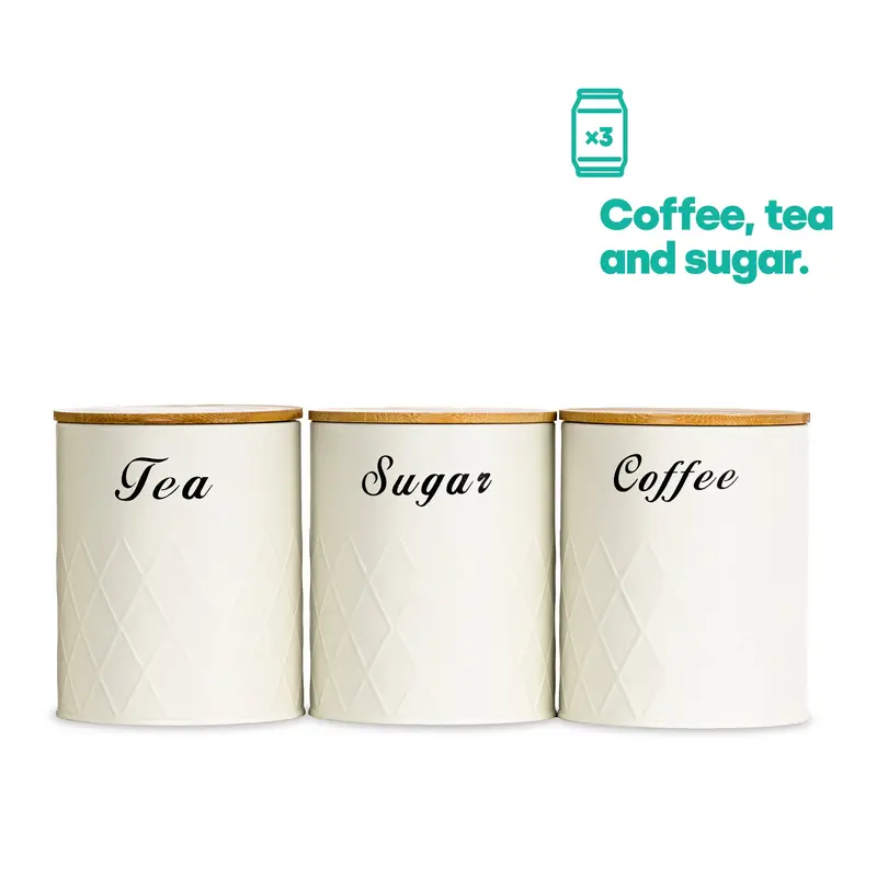 5pc Bread Bin & Canister Set - Cream 3